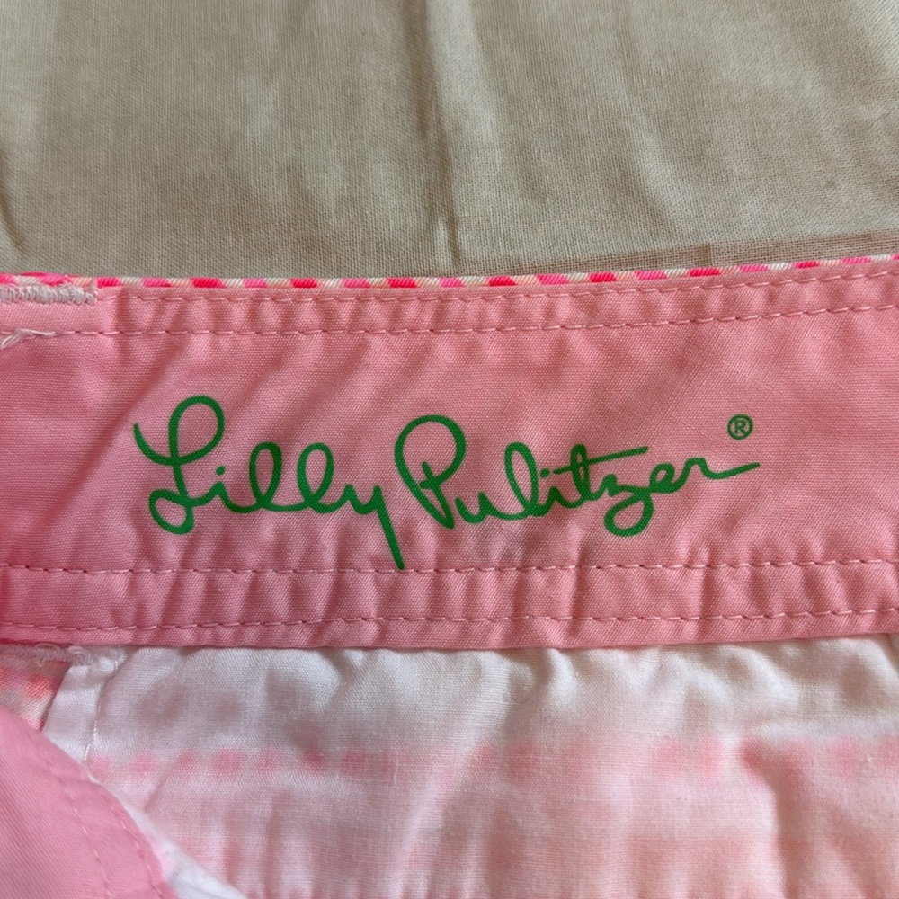 Lilly Pulitzer Pink 100% Cotton Buttercup Shorts with Scalloped Hem Size 2 - Picture 6 of 10
